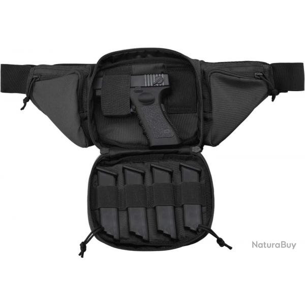 Lot 2 sacs tactiques pour arme de poing + chargeurs ou accessoires - noir - LIVRAISON GRATUITE