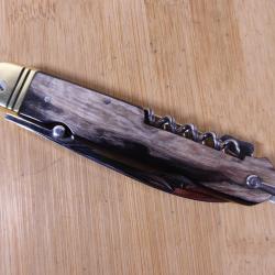 Couteau de chasse pliant à pompe, BARGEON THIERS 4 pièces corne TB ETAT FRANCE