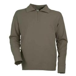 Chemise F1 coton kaki 240g/m2 col zippé poignets boutonnés M