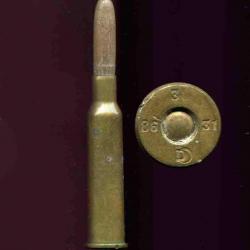 6.5 mm Mannlicher Hollandais à blanc balle - étui laiton - marquage militaire hollandais