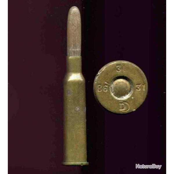 6.5 mm Mannlicher Hollandais  blanc balle - tui laiton - marquage militaire hollandais