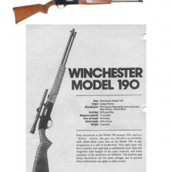 dossier notice carabine WINCHESTER 190 (envoi par mail) - VENDU PAR JEPERCUTE (m2560)