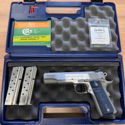 Pistolet Colt 1911 Inox Modèle Governement Competition Séries 70 Calibre 9x19