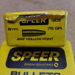 Ogives SPEER Cal 6mm 75 grains