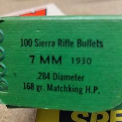 Ogives SIERRA Cal 7mm 168 grains
