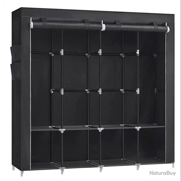 Armoire chambre en tissu porte-vêtements penderie 45 x 170 x 167 cm cm 4 compartiments de suspensio