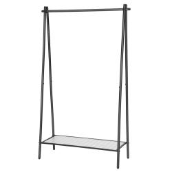 Portemanteau métallique portant à vêtements avec tringle étagère inférieure style sobre pour chambr