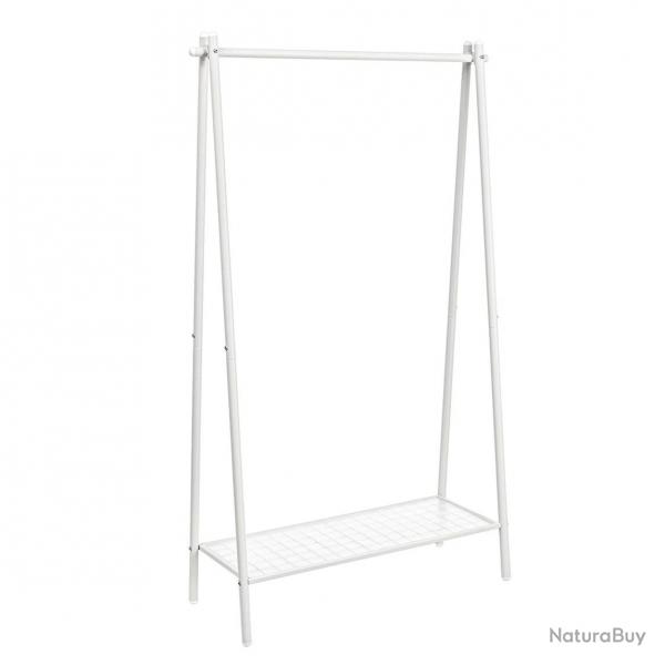 Portemanteau métallique portant à vêtements 33,5 x 92,5 x 153 cm avec tringle étagère inférieure st