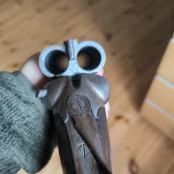 Fusil cal 12 fabrication Galland canon fait main acier damas