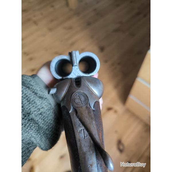 Fusil cal 12 fabrication Galland canon fait main acier damas