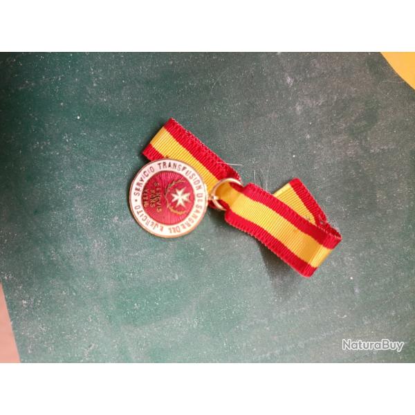 Miniature Mdaille d'honneur du service officiel de transfusion sanguine espagnole