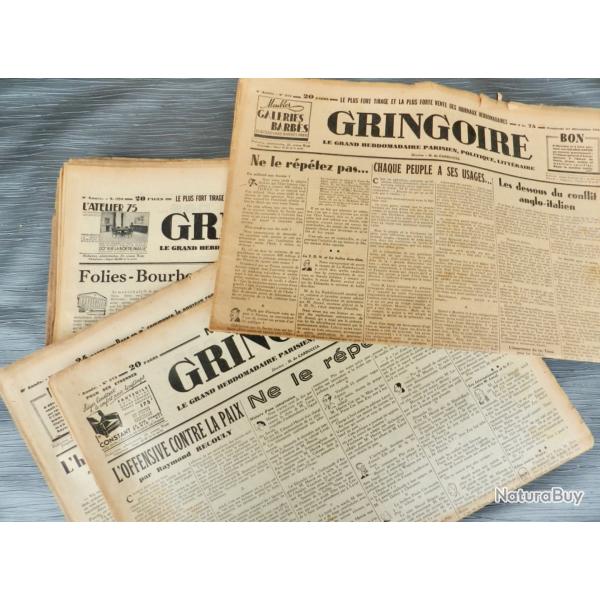 LOT D'HEBDOMADAIRES "GRINGOIRE"  anne 1935.