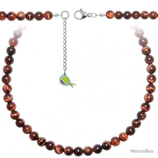 Collier en oeil de boeuf ou taureau - Perles rondes 8 mm - 70 cm