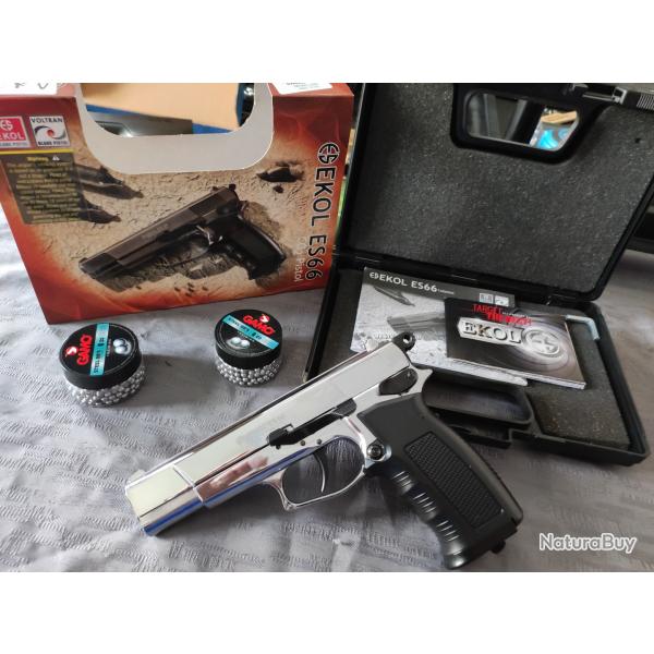 LOT EKOL ES66 CHROME NEUF AVEC 1000 BILLES + 5 CO2