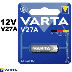 Pile Varta V27A 12V alcaline - spéciale télécommande et clé de voiture