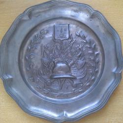 Assiette en étain Sapeurs-pompiers de Liège
