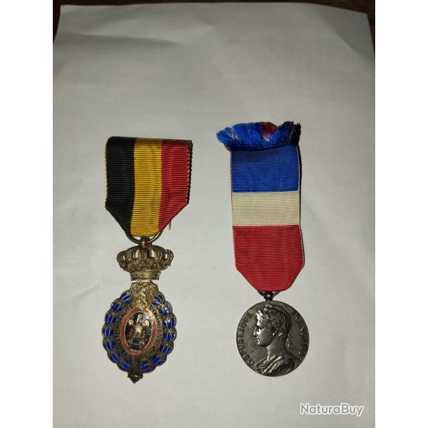Mdaille du travail belge et franaise