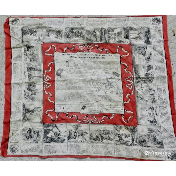 Mouchoir d'instruction militaire imprim  Revolver 1873