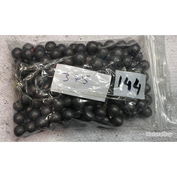 144 Balles rondes 375 roulées au graphite