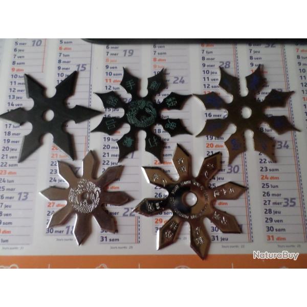 Lot de 5 Shuriken Ninja toile de jet de Lancer