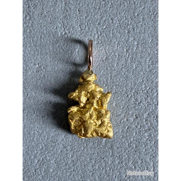 Ppite naturelle, or 22 / 24 K avec montage en or 18 carats - Origine : Australie