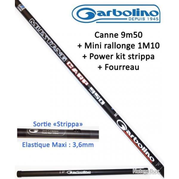 Gros Destockage pack coup carpe Garbolino Mustang 9M50 + Mini rallonge + Kit + Fourreau