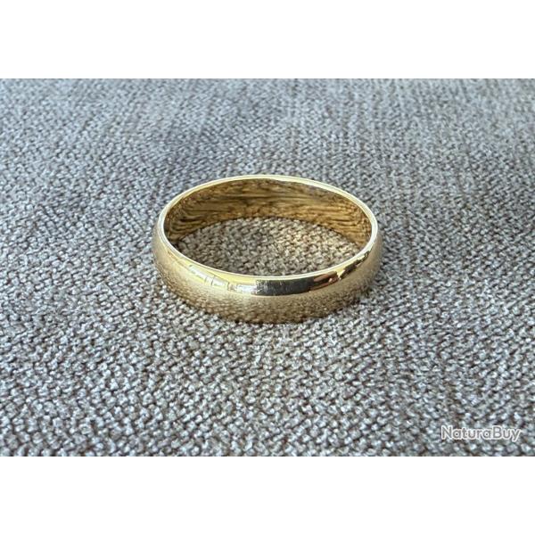 Anneau or jaune massif 18 carats - alliance - taille 64