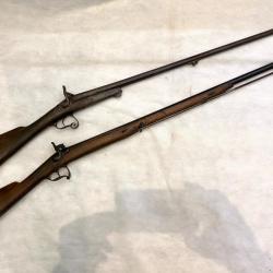 un fusil à broche et un fusil à percussion