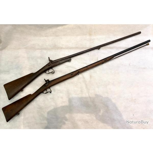 un fusil à broche et un fusil à percussion