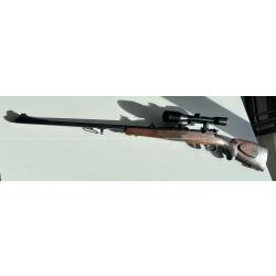 TRES BELLE CARABINE FRANKONIA TYPE K98 CAL 243WIN + LUNETTE  ZEISS AVEC EMBASE PIVOT EAW + STETCHER