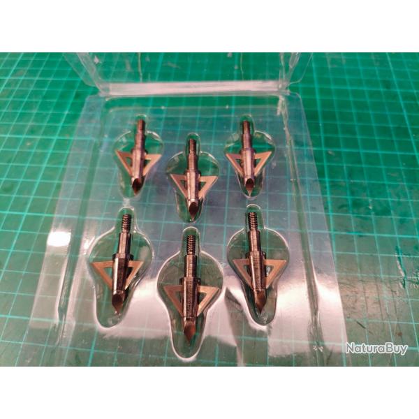 pack de 6 pointes de flèches lame de chasse maximal cut