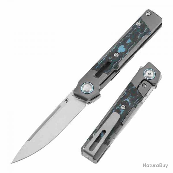Couteau KANSEPT Kitpu Lame Acier CPM 20CV Manche Titane Artic Storm Fatcarbon Frame Lock K2123A2