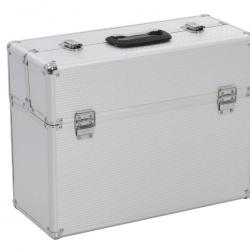 Boite a outils aluminium argente 47x36x20 cm solide et facile a transporter