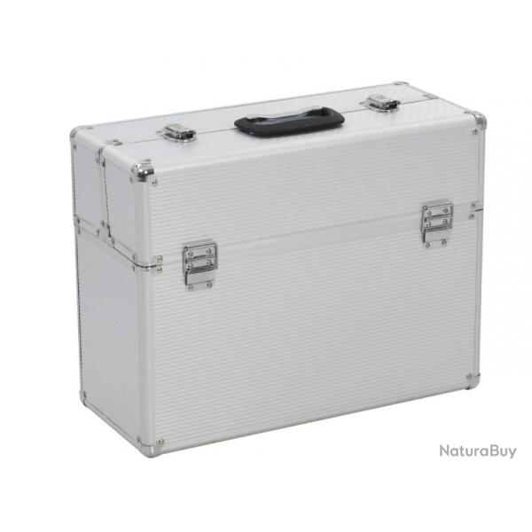 Boite a outils aluminium argente 47x36x20 cm solide et facile a transporter