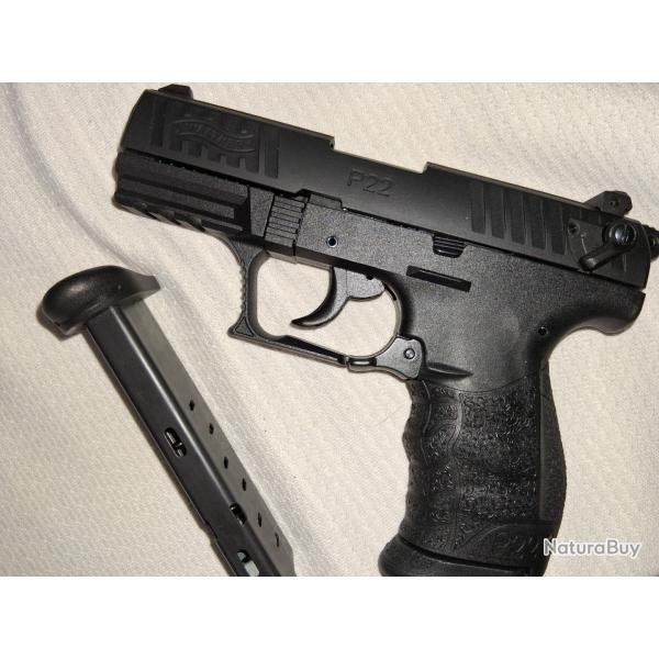 Comme neuf ! Pistolet Walters P 22 PAK. Vendu avec son lanceur self gomm M8x100