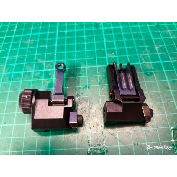 Organes de visée rabattable métal rail Pica AR15