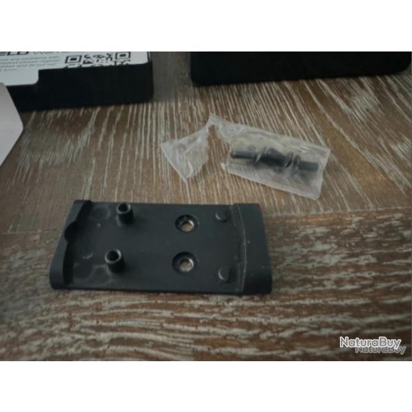 Plaque low profil, co-witness pour glock MOS.... embase pour optique a empreinte RMS/SMS SHIELD....