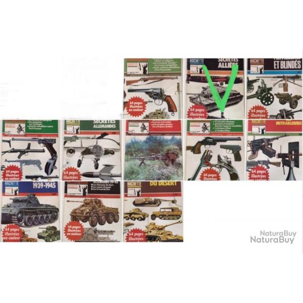 Revues HACHETTE: Armes, Blindé, Char, Tank, Mitrailleuse, Artillerie …. AU CHOIX