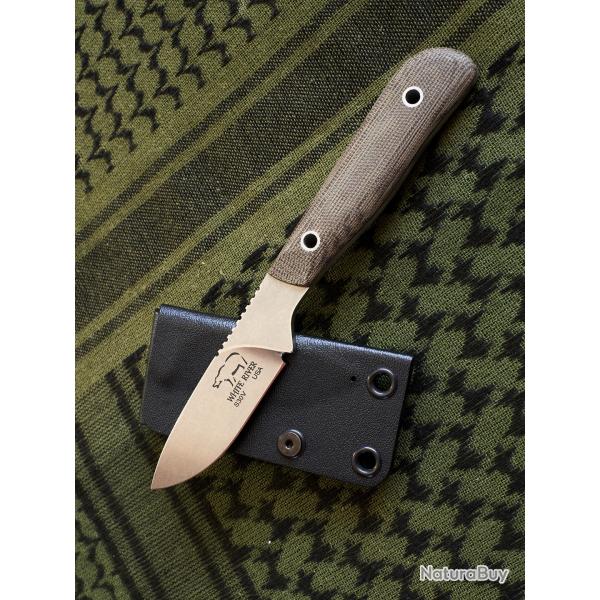 White River Knives SCOUT - Neck, S30VN, OG Green Micarta, Kydex