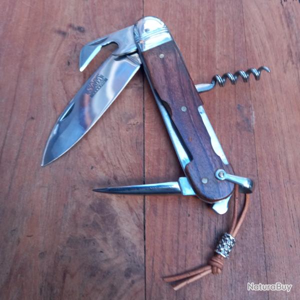 Joli Couteau Multifonction SAM PRO Manche en Bois