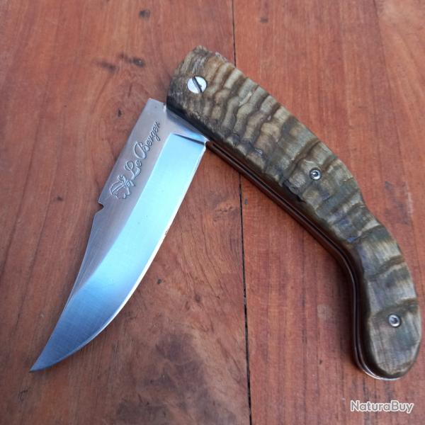 Joli Couteau Artisanal LE BERGER CORSE  Manche en Corne de Bélier