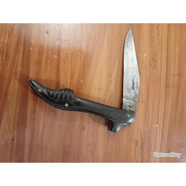 Petit Couteau ancien Forme Escarpin Peu fréquent Lame Dé à jouer