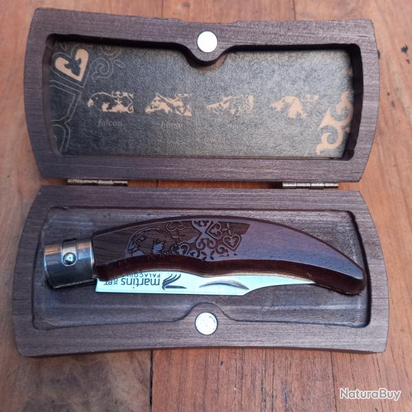 Joli Couteau Portuguais MARTINS PALACOULO INOX Manche en Bois avec Écrin en Bois