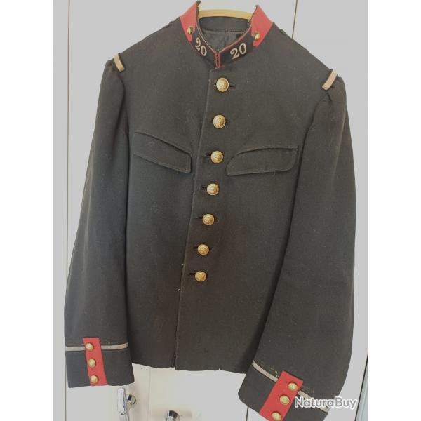 Authentique ancienne tunique militaire Mle 1893 d'un Lieutenant du 20ème RIT
