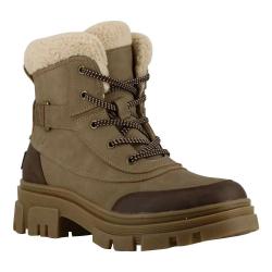 Bottines fourrées taupe effet peau de pêche fourrure synthétique 41