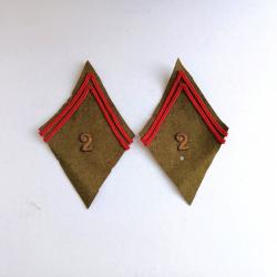 FR289225a Paire patte de col officier 2° régiment de Zouaves