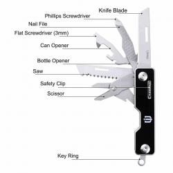 Couteau Outil Multi-tool SHIELDON MulTitan Tool Lame Acier Inoxydable ABS SHIAK01