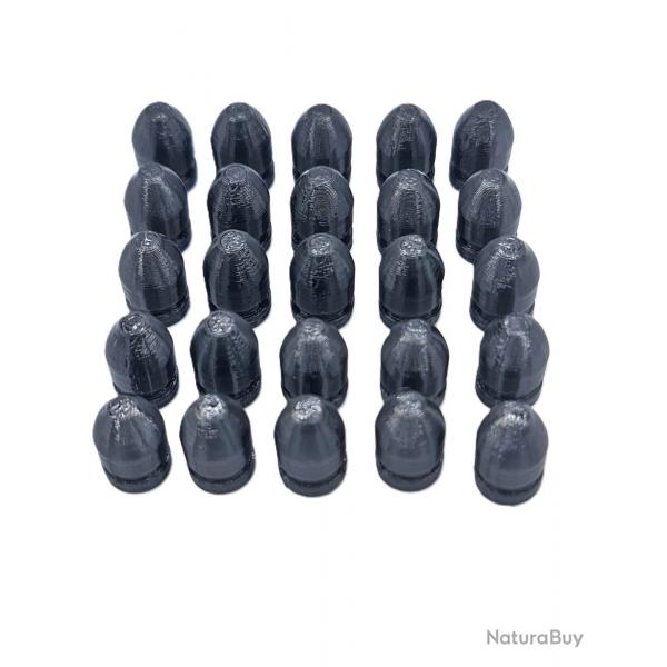 6 Ogives Round Nose type cal.45 (445) pour tir rduit pour arme courte ou longue