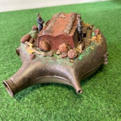 BIDON  MODÈLE 1877  TRANSFORMÉ EN MAQUETTE  GUERRE DES TRANCHÉES   W W 1  1914 /1918