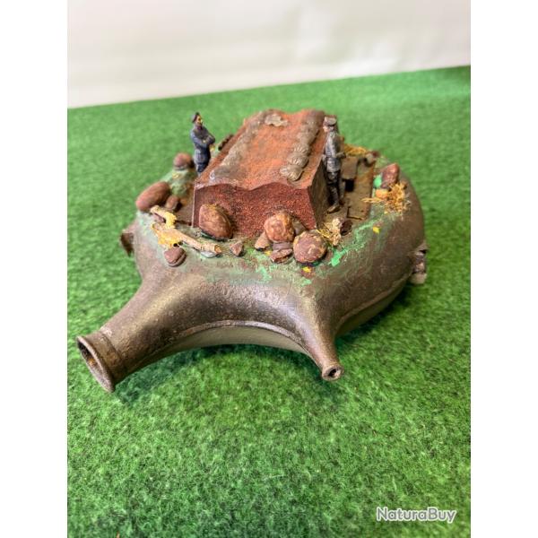 BIDON  MODLE 1877  TRANSFORM EN MAQUETTE  GUERRE DES TRANCHES   W W 1  1914 /1918